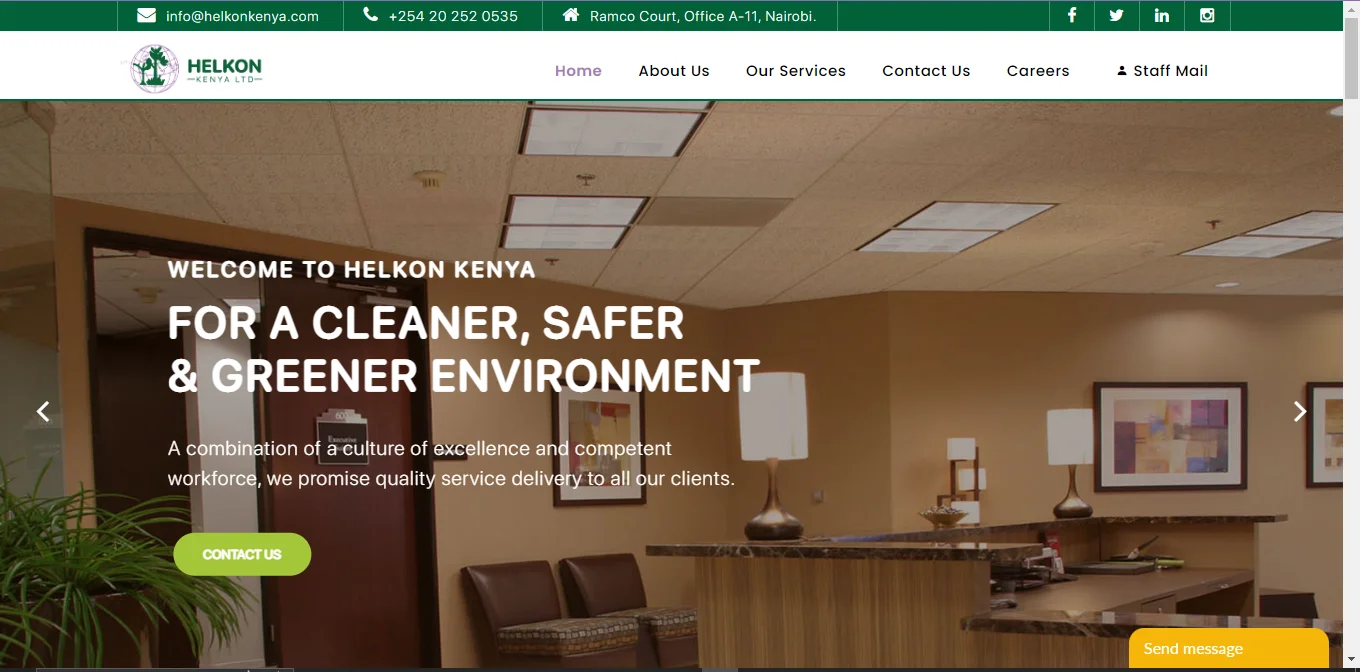 Screenshot of Helkon Kenya Ltd Website
